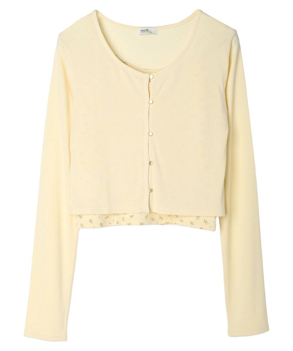 earth music&ecology ＳＥＴ２点カーディガン＋フラワーキャミ 