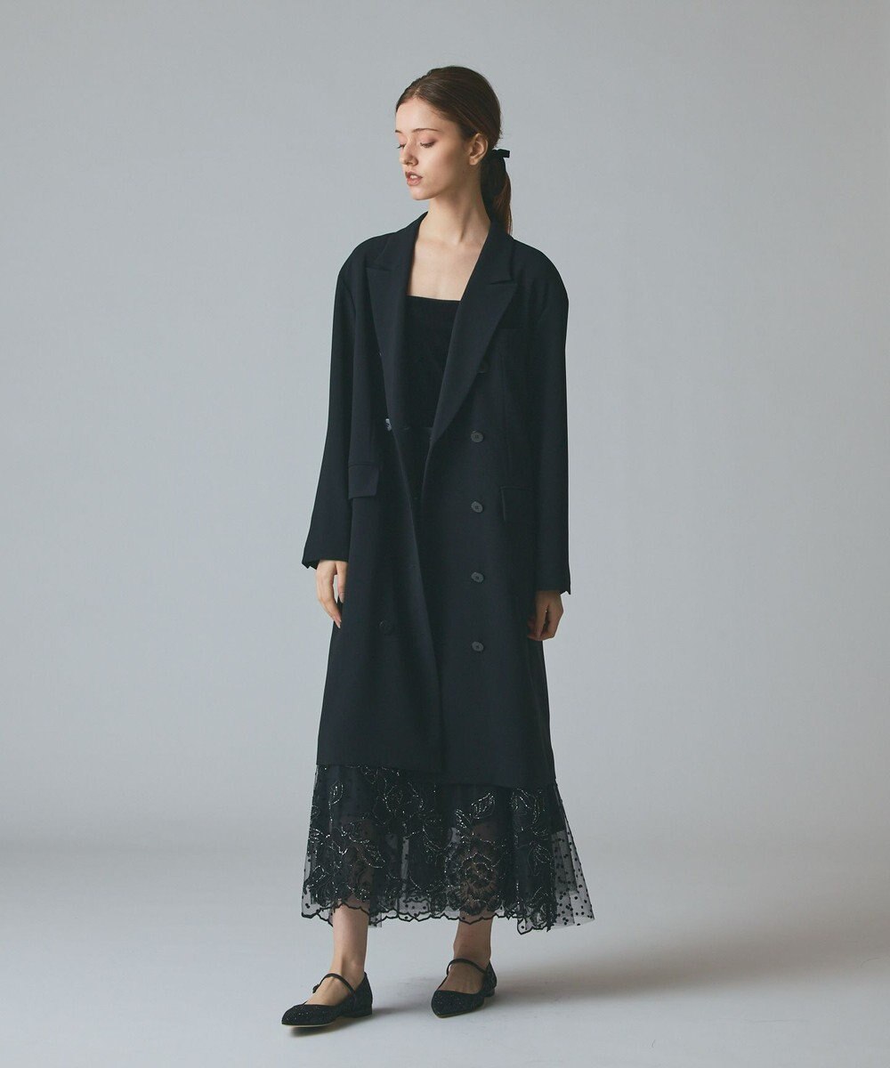 GRACE CONTINENTAL ドットフラワーembドレス 