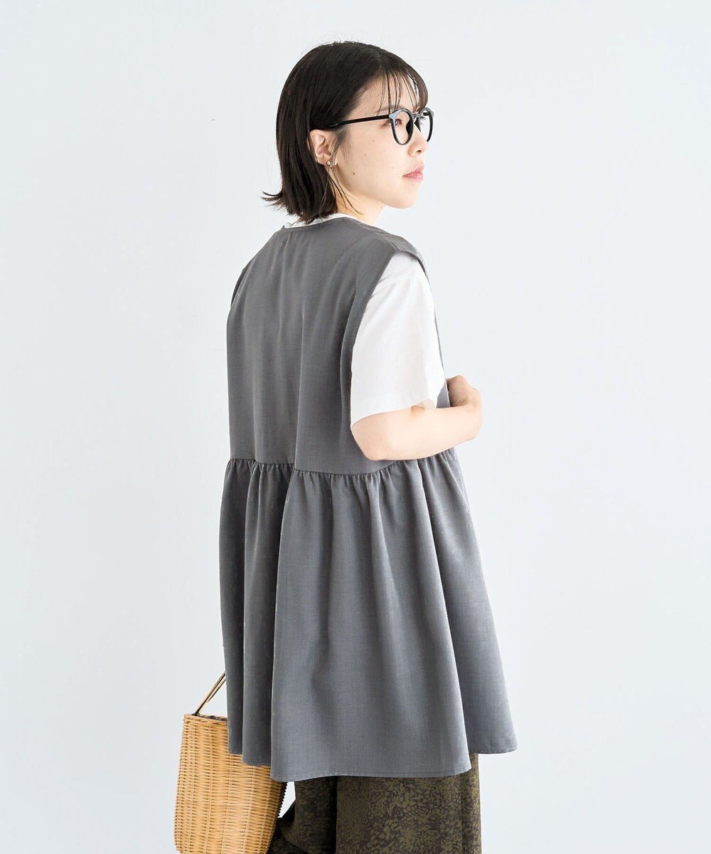 Green Parks 麻調ミディ丈ＺＩＰベスト 