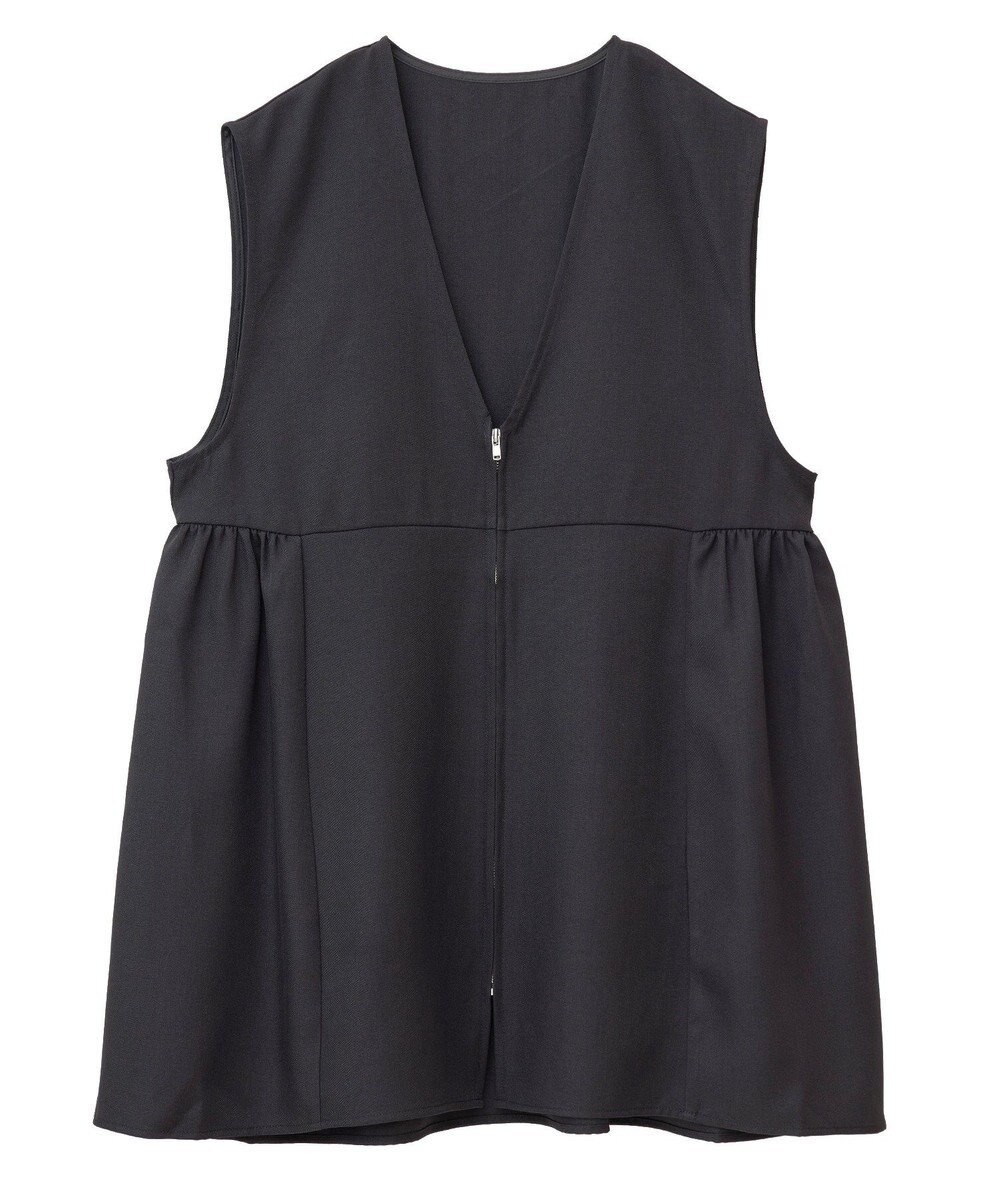 Green Parks 麻調ミディ丈ＺＩＰベスト 