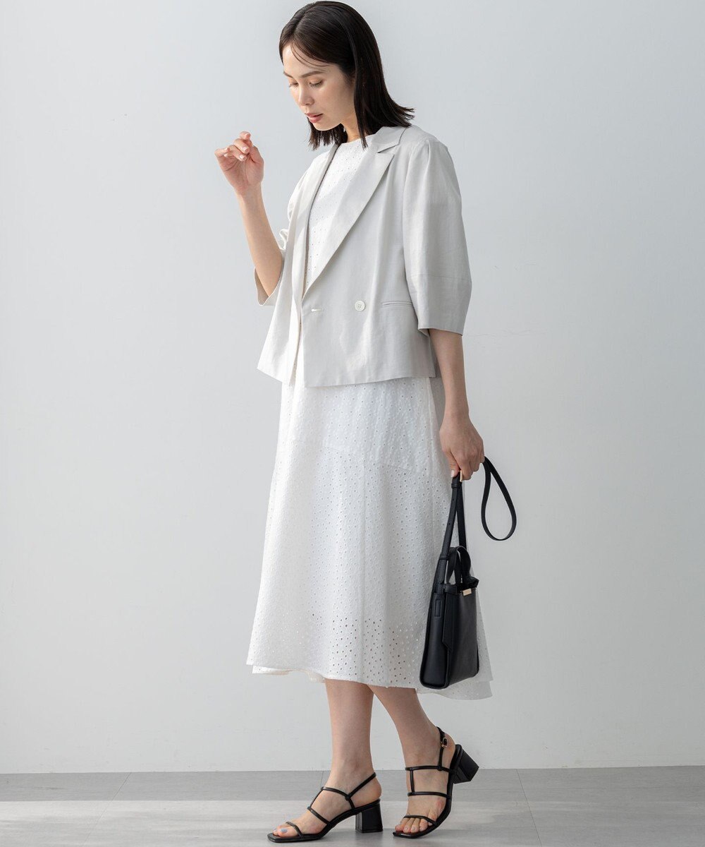 組曲 S エンブロイダリーレースフレアスリーブ ワンピース 