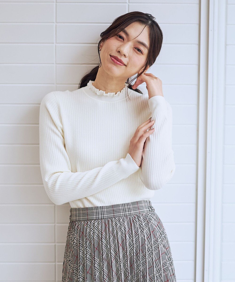 ANY L 【6色展開】フリルネックニット 