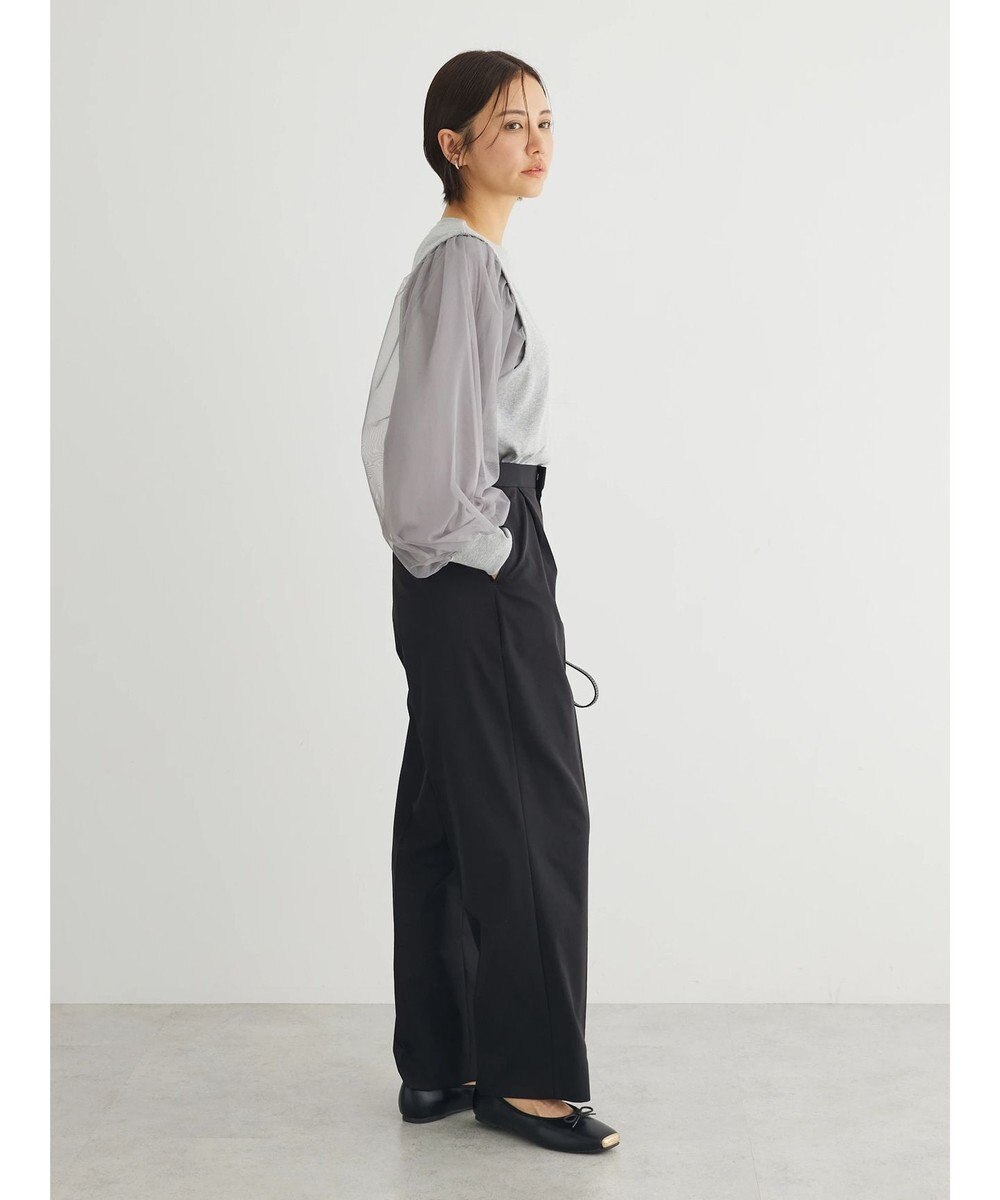 Green Parks 袖チュールドッキングリブプルオーバー 