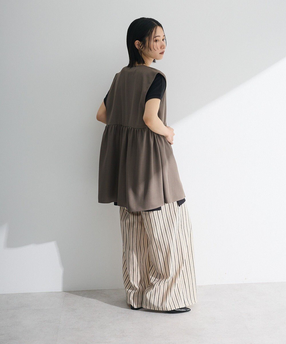 Green Parks 麻調ミディ丈ＺＩＰベスト 