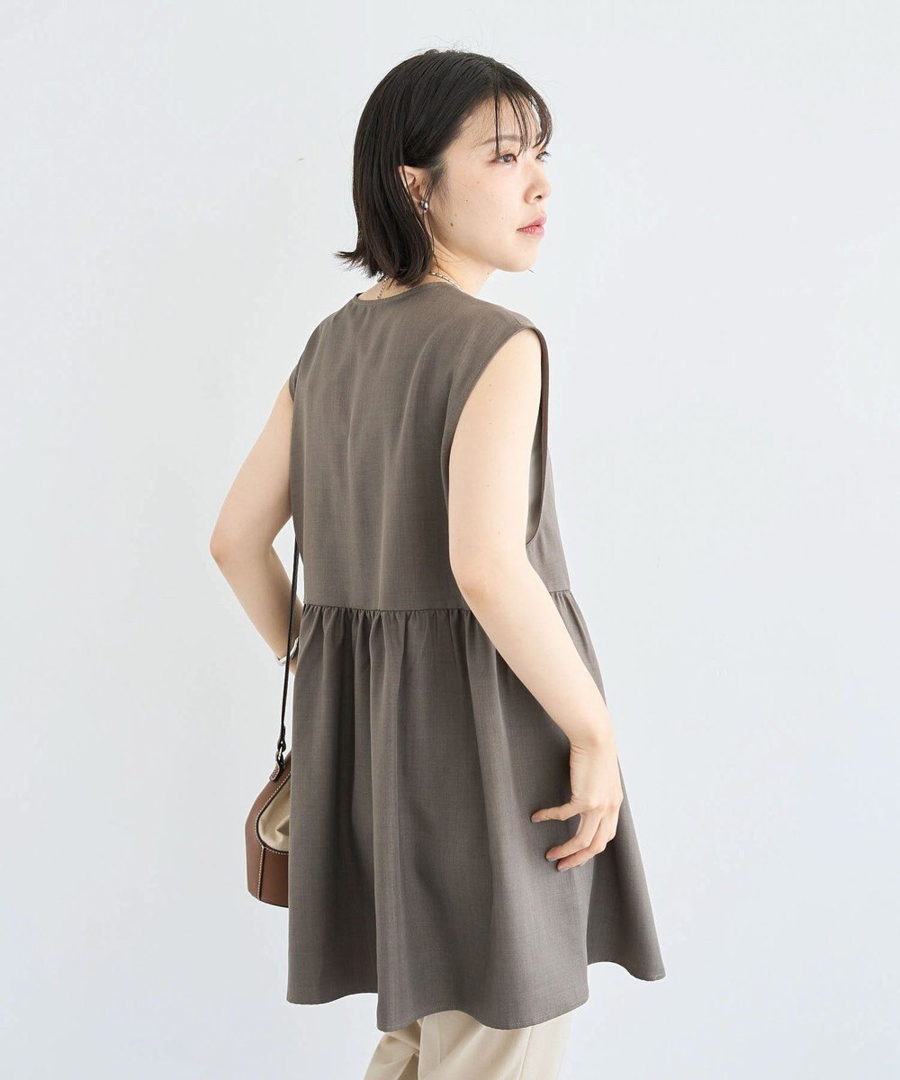 Green Parks 麻調ミディ丈ＺＩＰベスト 