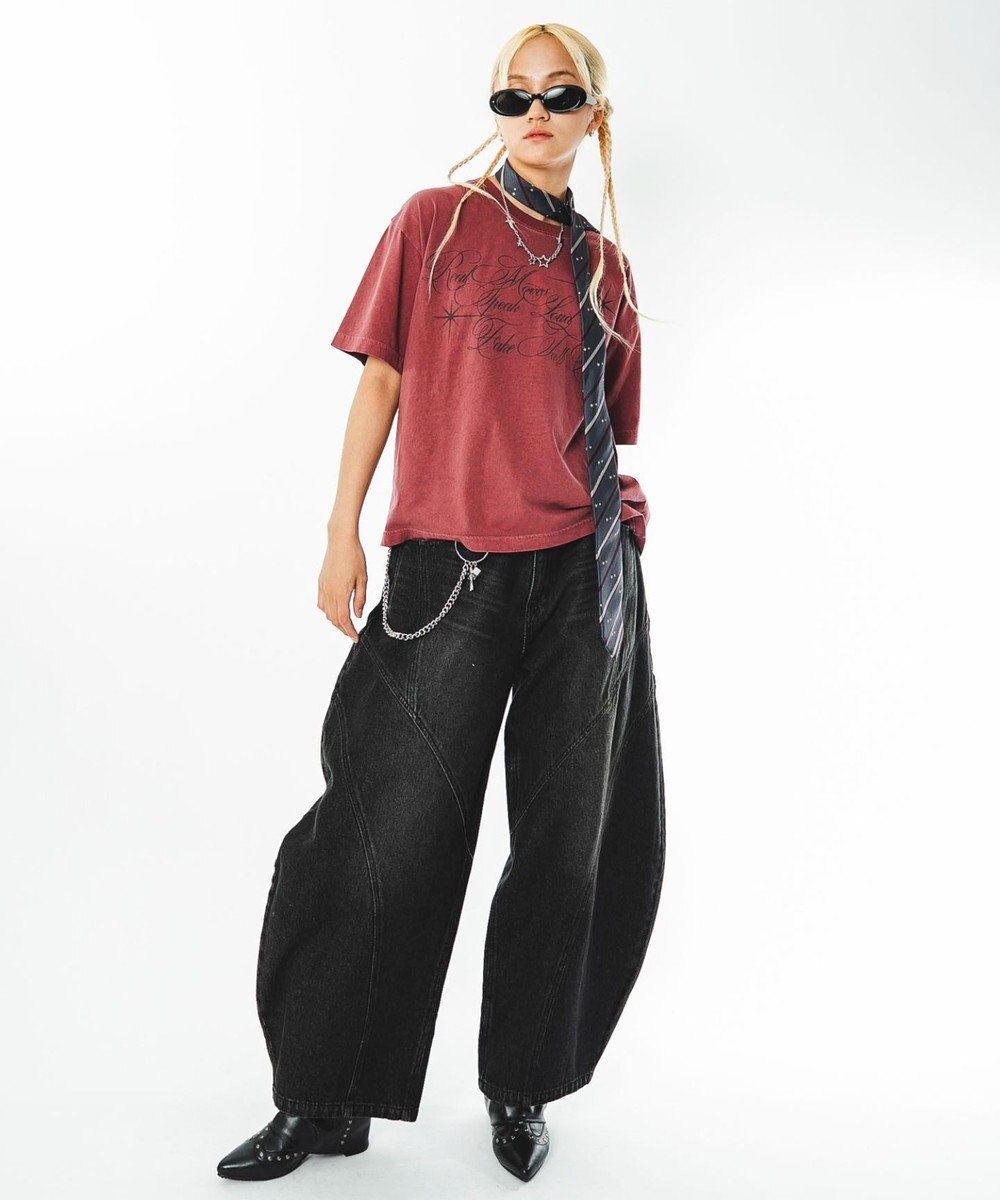 WEGO 【ユニセックス着用ITEM/MLサイズ展開】クロップドグラフィックT（SS） 