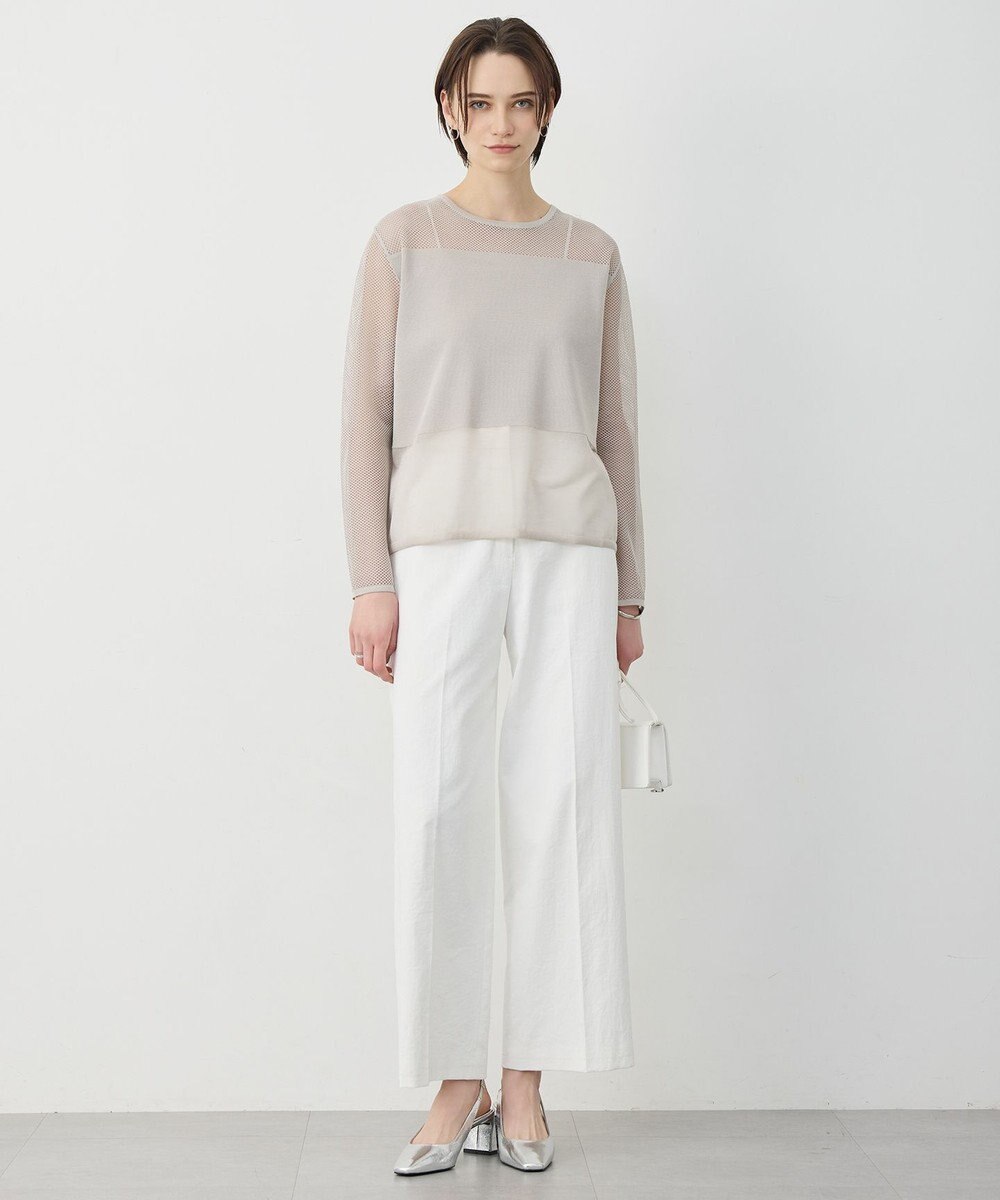 ICB L パネルパターンメッシュ ニットプルオーバー 