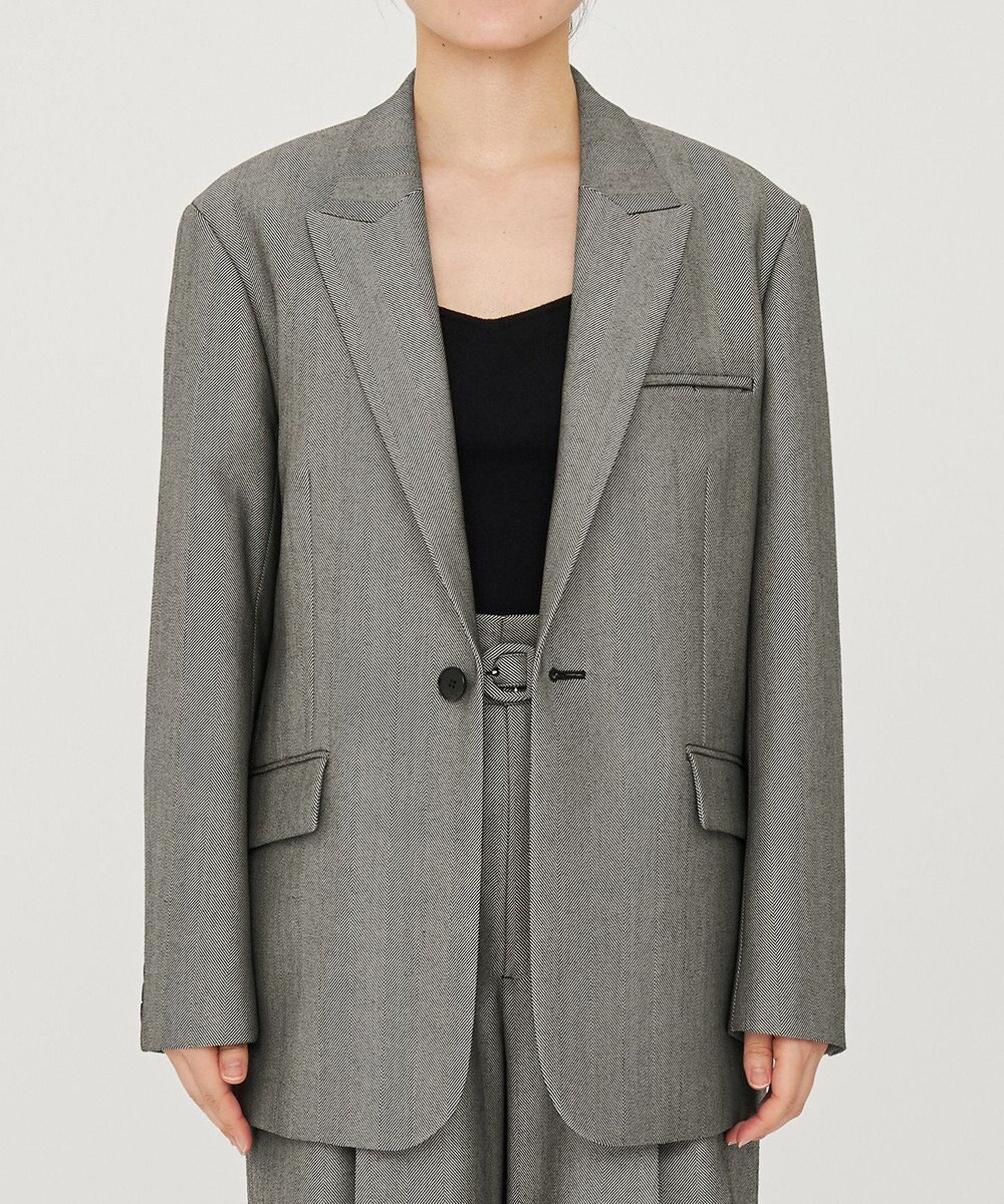 uncrave ヘリンボーンスーツ ジャケット（uncrave WHITE） 