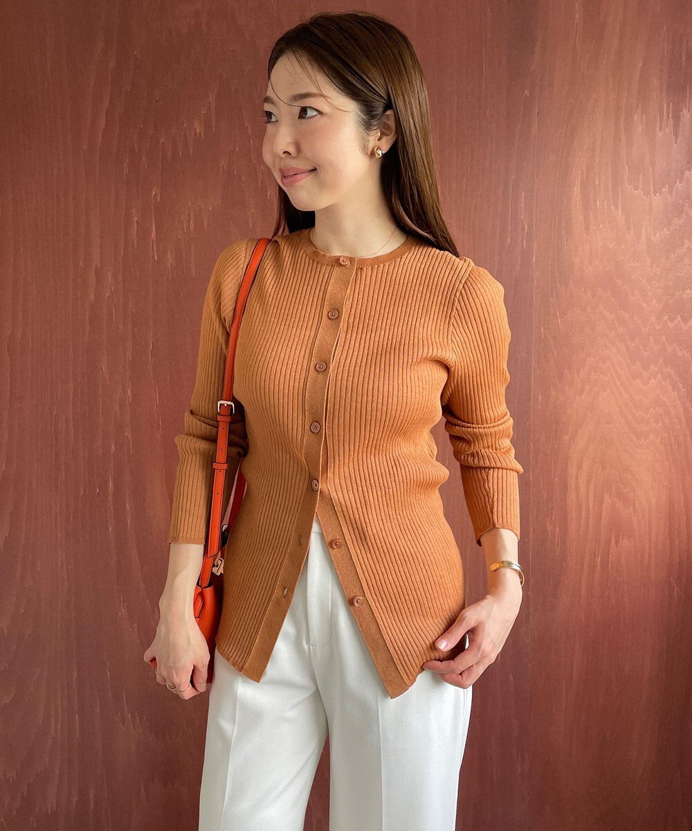 UNFILO シアーリブ ニットカーディガン 