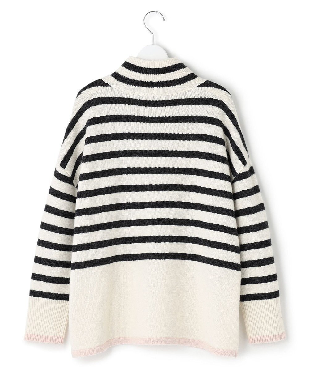 23区 【CLASSY.1月号掲載】ウールナイロン ボーダー ハイネック ニット 
