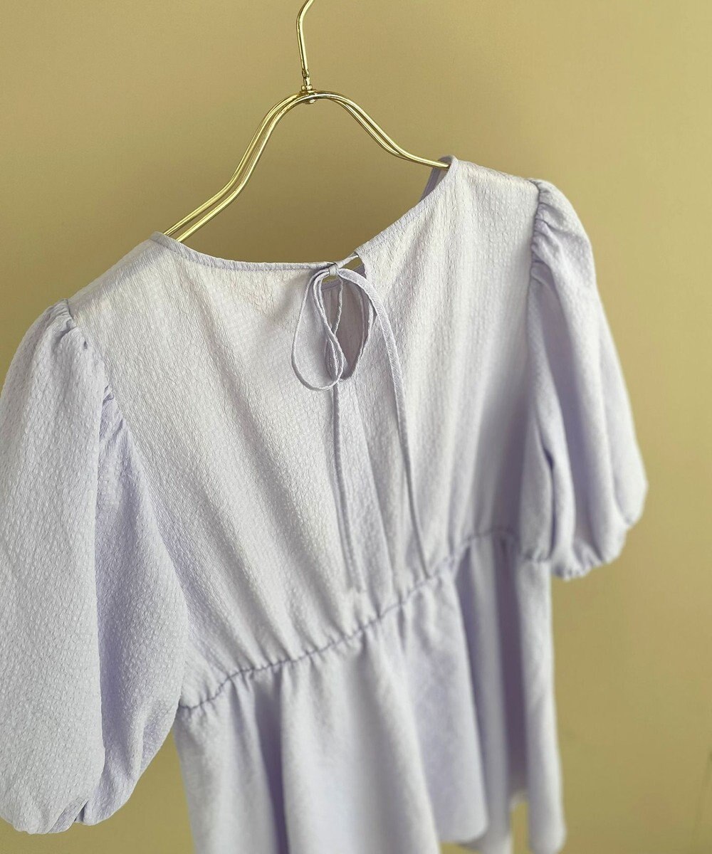 Feroux 【洗える】パフスリーブチュニック ブラウス 