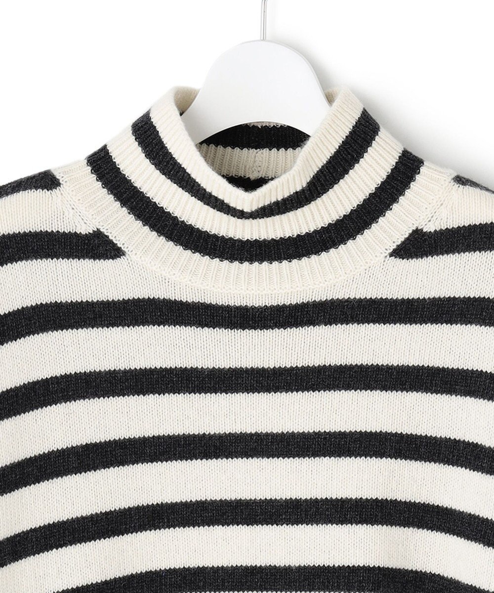 23区 【CLASSY.1月号掲載】ウールナイロン ボーダー ハイネック ニット 