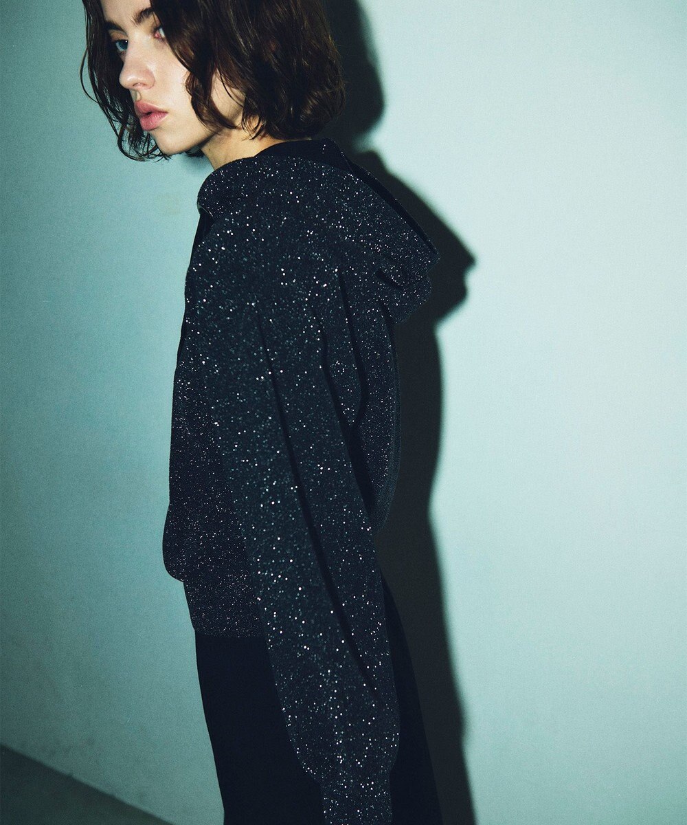 GRACE CONTINENTAL ラメニットパーカー 