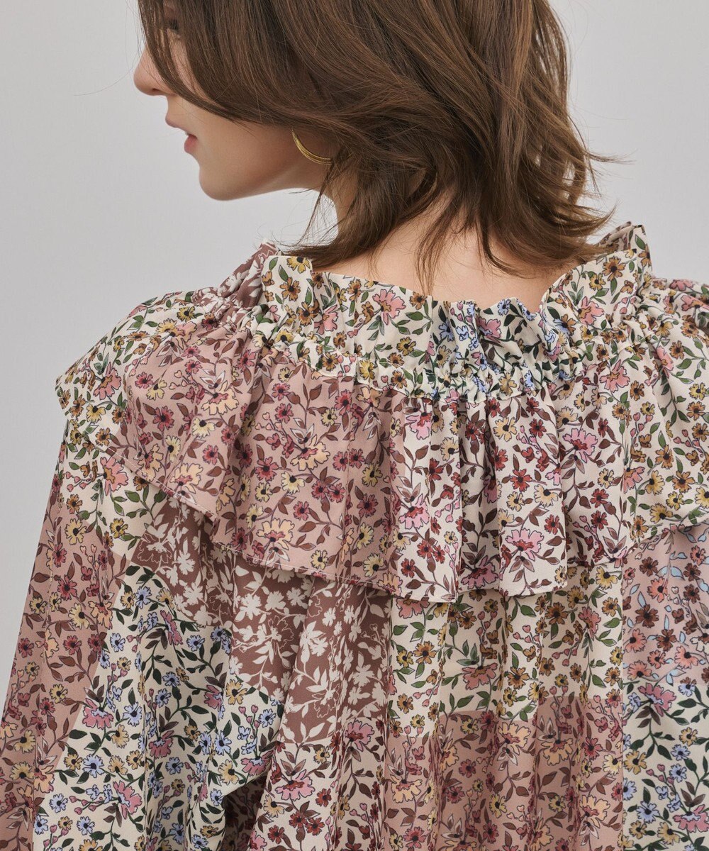 GRACE CONTINENTAL パッチワークプリントカフタンブラウス 