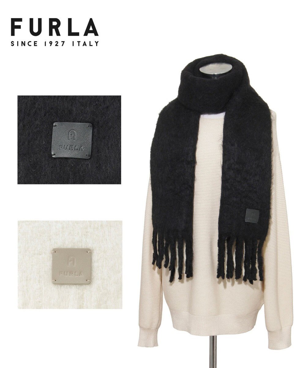 MOONBAT 【WEB限定】FURLA ウール混 ボリューム無地マフラー/幅25cm 