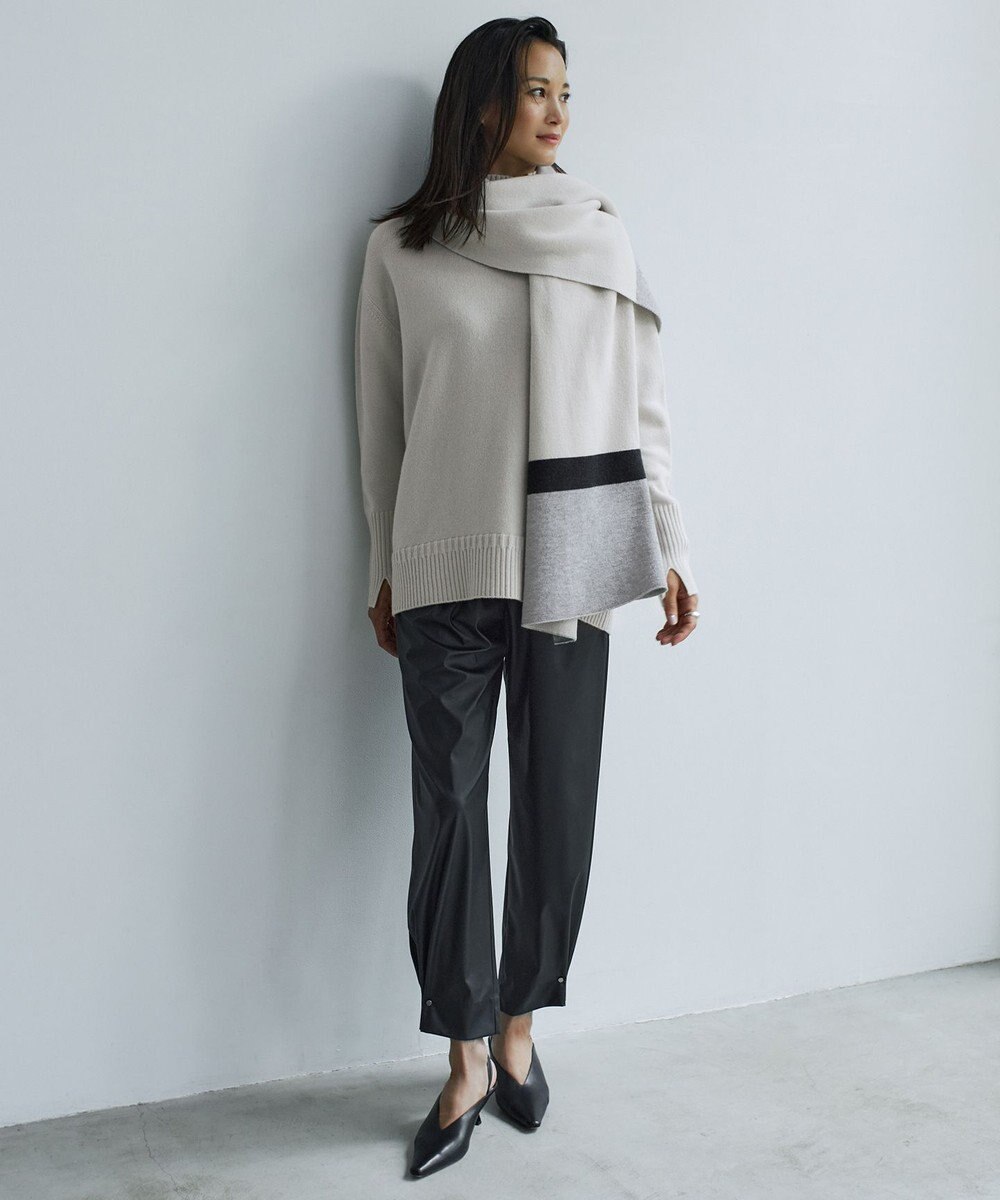 ICB 【洗える】 ライトフェイクレザー バレルパンツ 