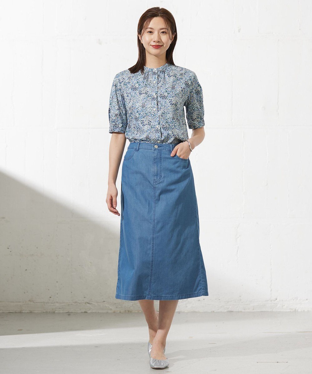 J.PRESS LADIES L 【洗える】4ozライトデニム スカート 