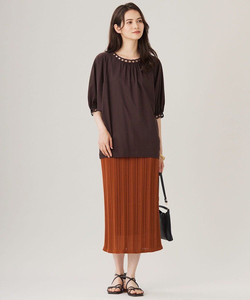 自由区 S 【洗える】コード刺繍 カットソー 