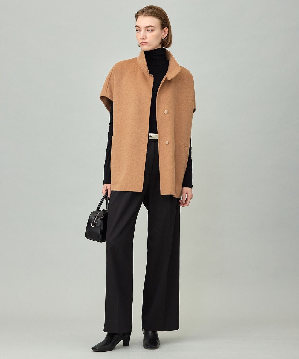 ICB L 【裏起毛】 ウォームサテン ワイドストレートパンツ 