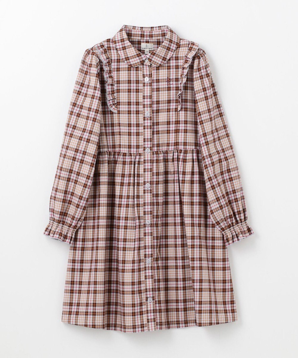 組曲 KIDS 【110-140㎝】リセチェックシャツ ワンピース 