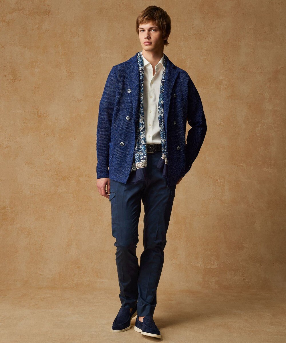 JOSEPH ABBOUD 【イタリア素材/製品染め/ウエストも伸びる!】迷彩ガーメンドダイ パンツ 