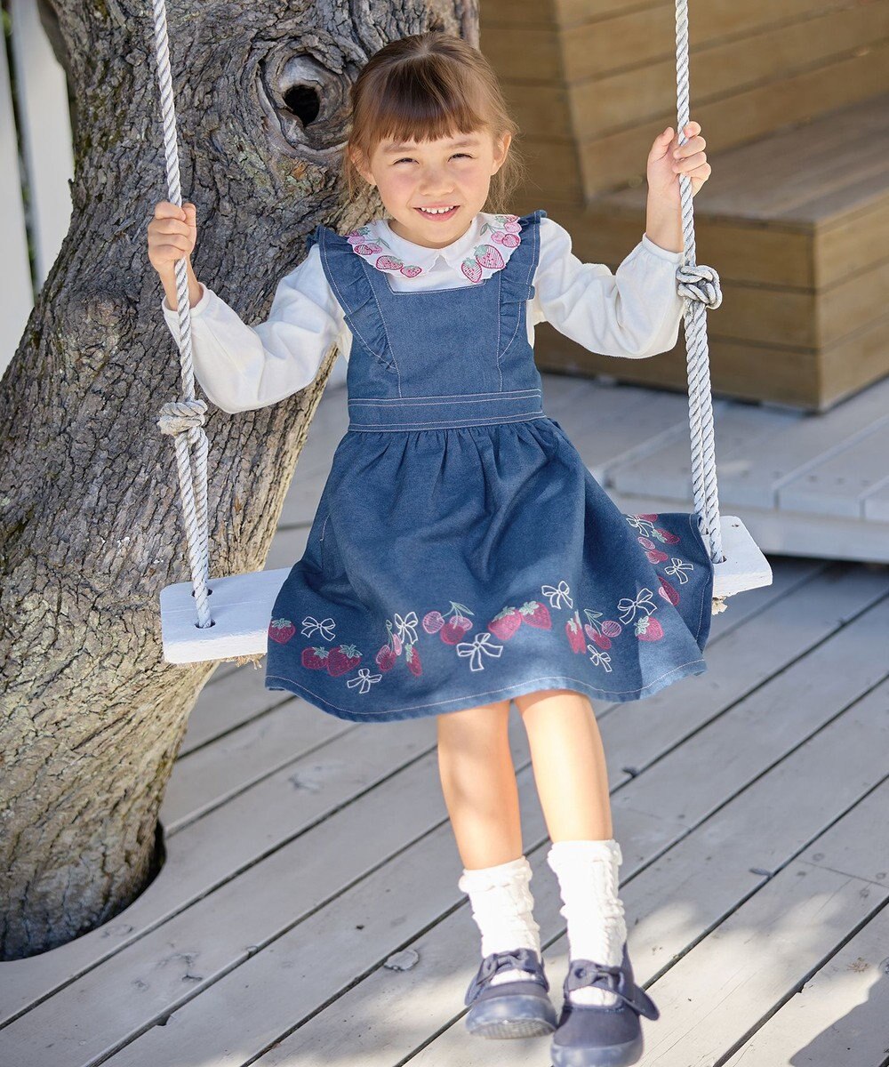 ANY KIDS 【チェリーベリーシリーズ】フルーツ 刺繍 ジャンパースカート 