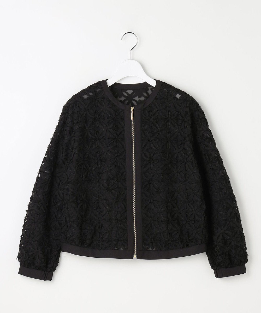 自由区 L 【17号サイズまで展開】テープエンブロイダリー ブルゾン 