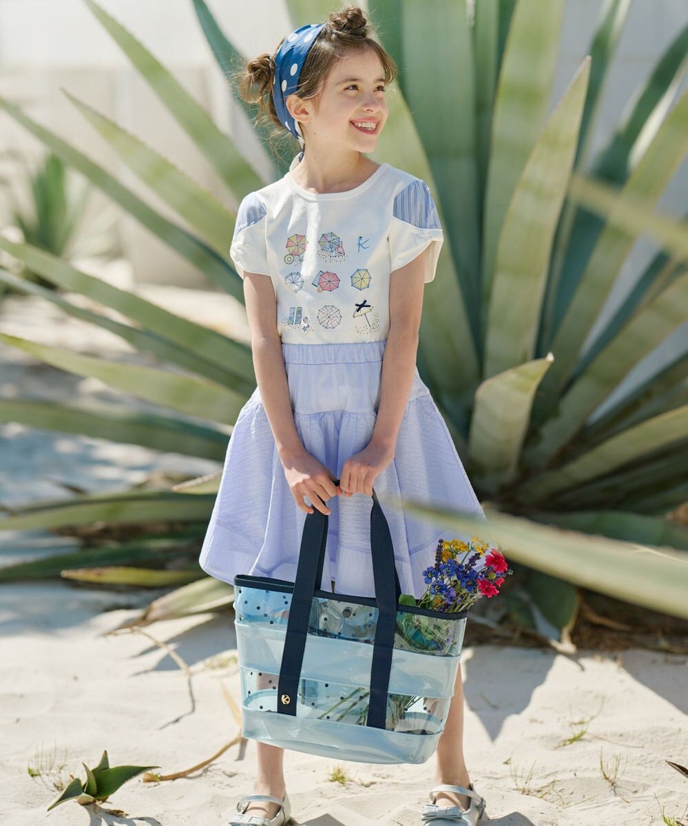 組曲 KIDS 【150-160㎝】【UVケア】パラソルアート Tシャツ 