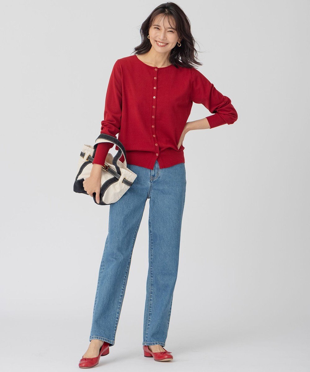 23区 【前後着用可能】ヴィスコースストレッチ カーディガン 