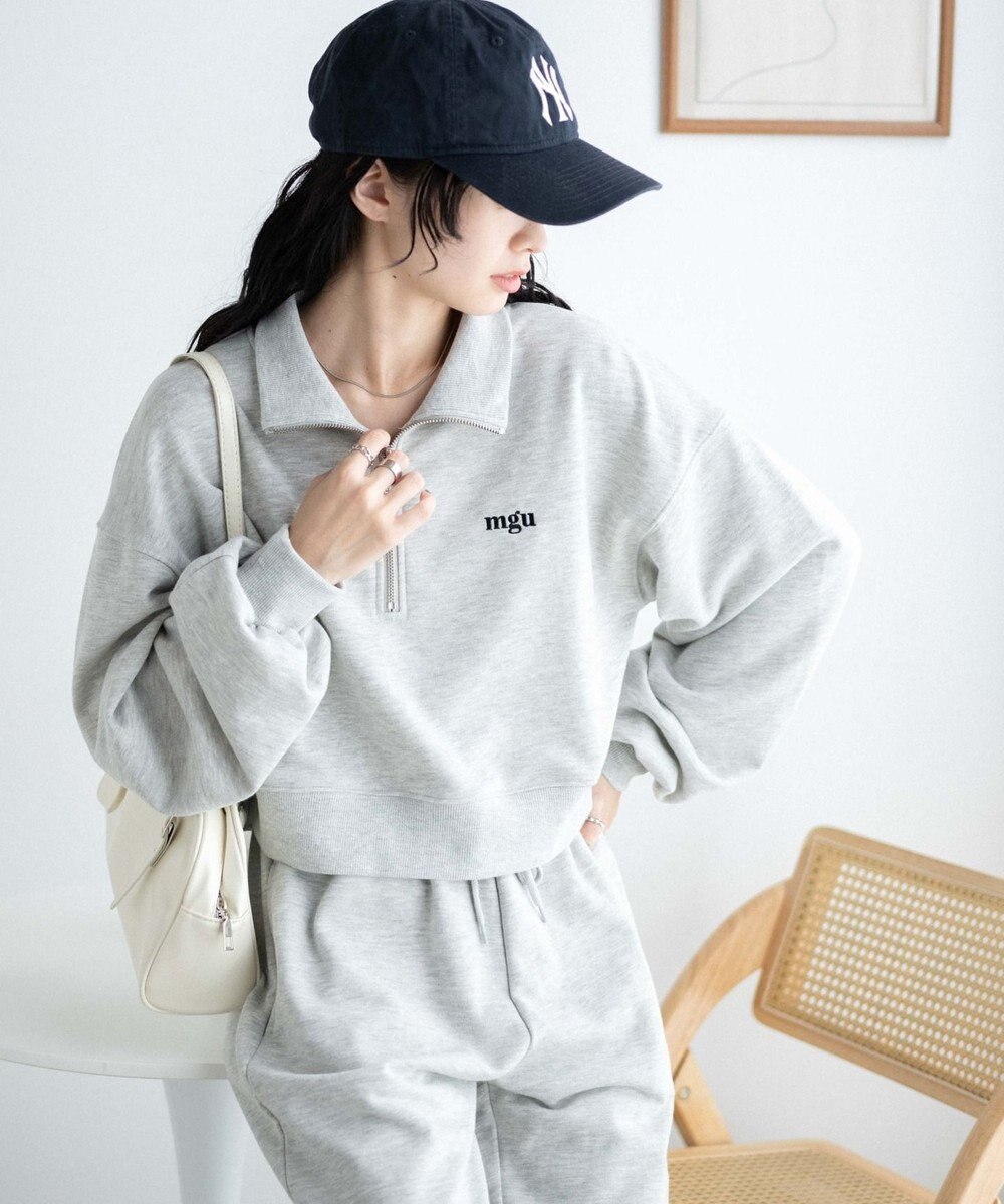 WEGO ハーフジップショートスウェット 