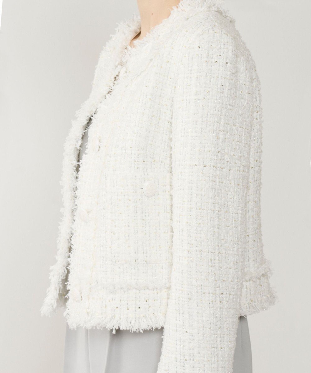 GRACE CONTINENTAL フリンジツイードジャケット 