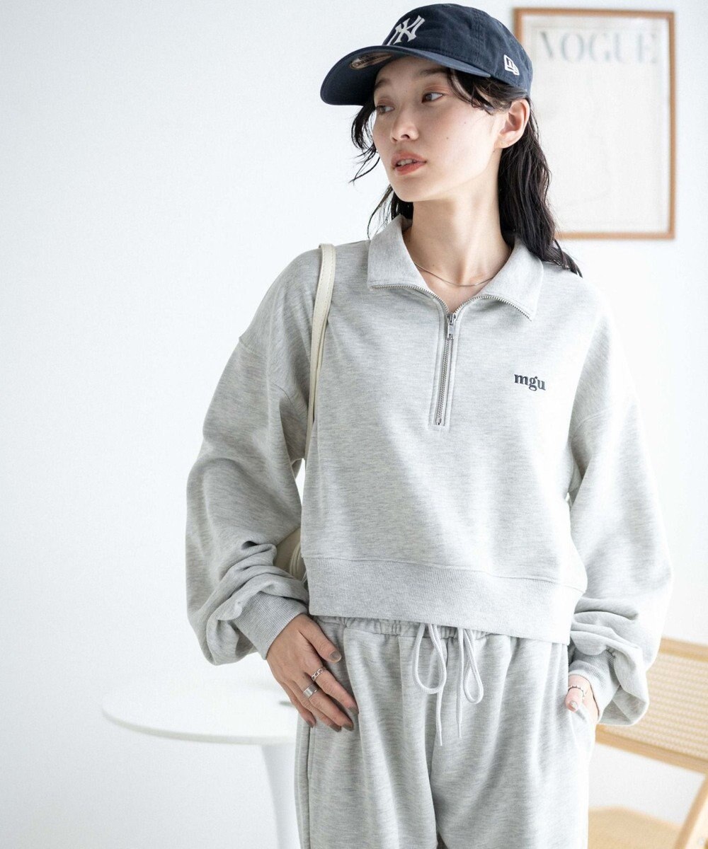 WEGO ハーフジップショートスウェット 