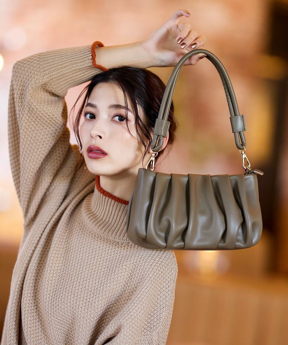 Tiaclasse 【安田美沙子さん着用・2WAY】ギャザーワンハンドルバッグ 