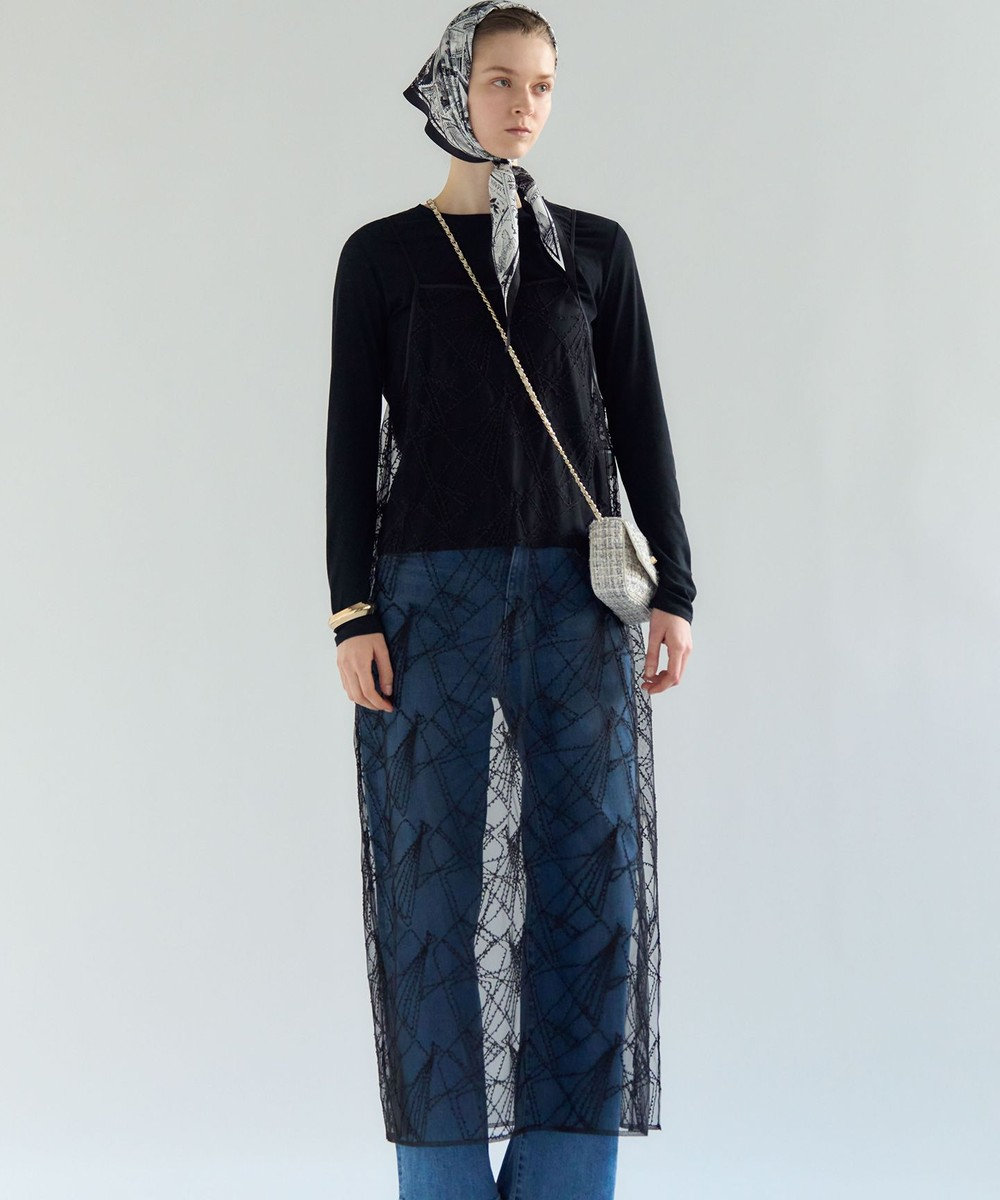 23区 【先行予約】刺繍レース キャミソールワンピース 