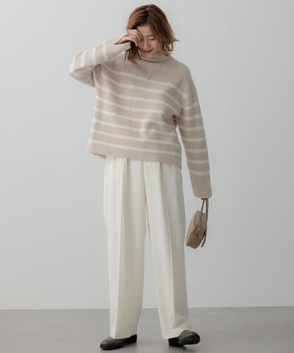 23区 S 【Oggi2月号掲載/洗える】ウールカシミヤ ボーダー ニット 