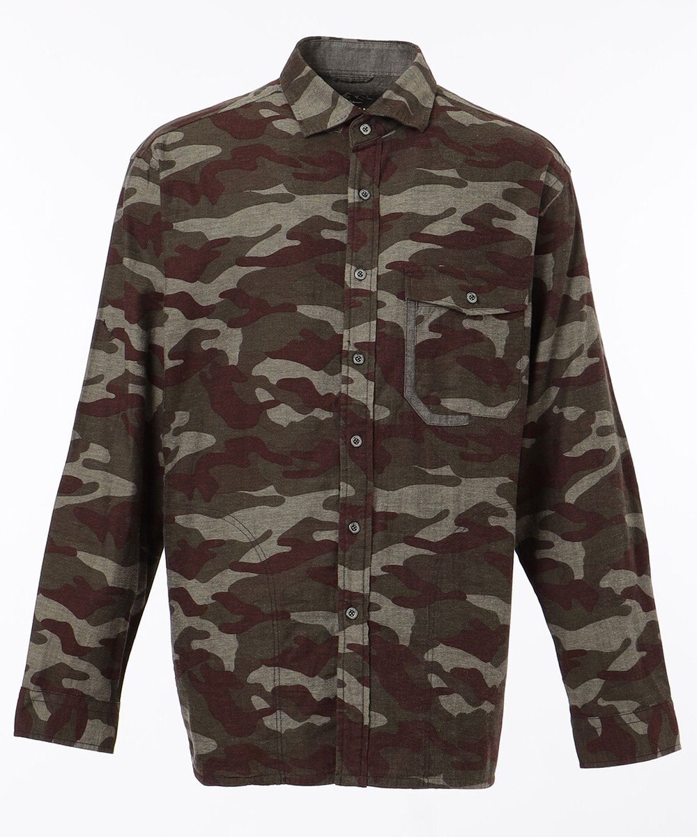 JOSEPH ABBOUD MOUNTAIN 【UNISEX】JOEコットンカモフラージュ シャツ 