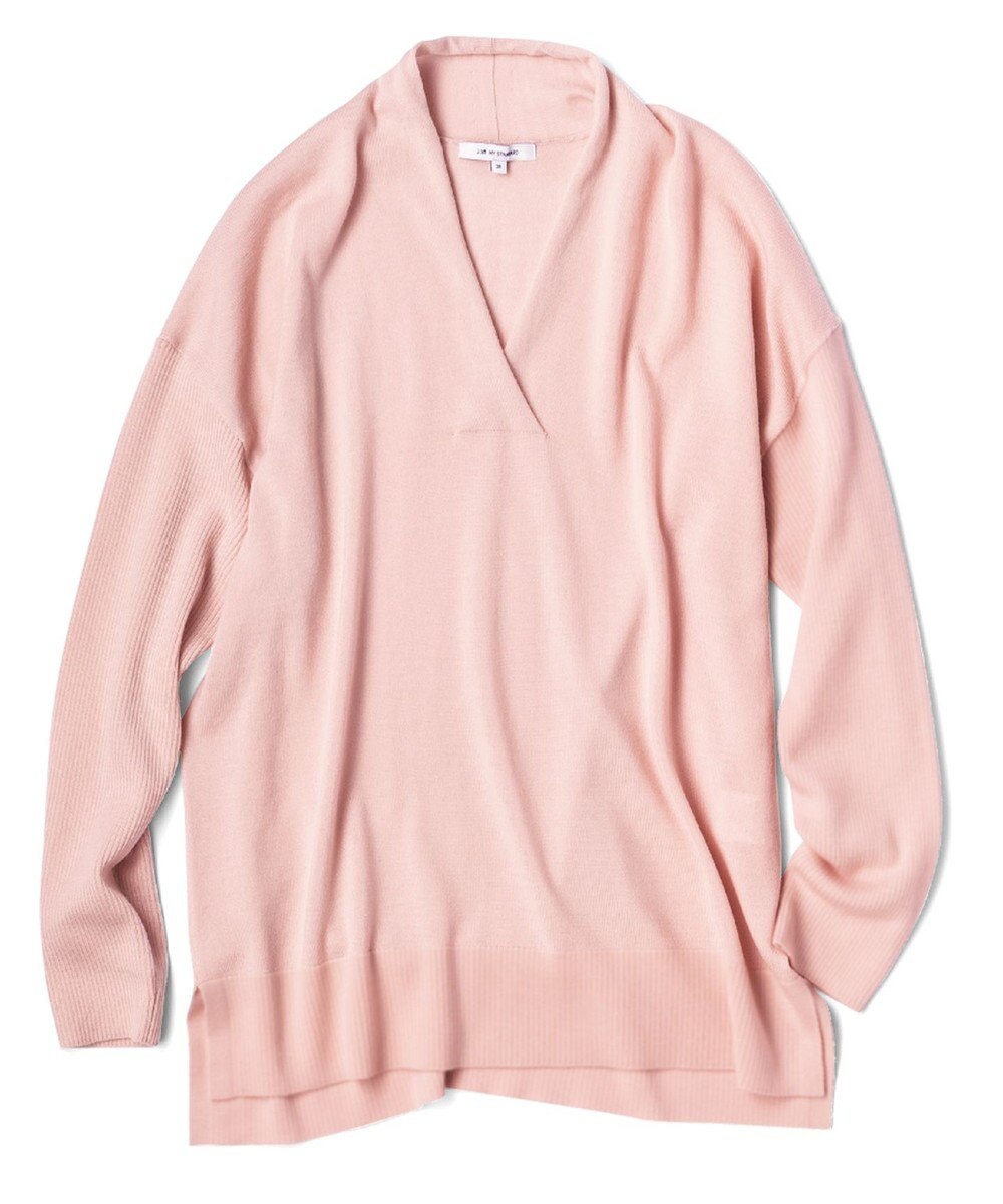 23区 S 【10色展開】ウーステッドウール 重ね襟Vネック ニット 