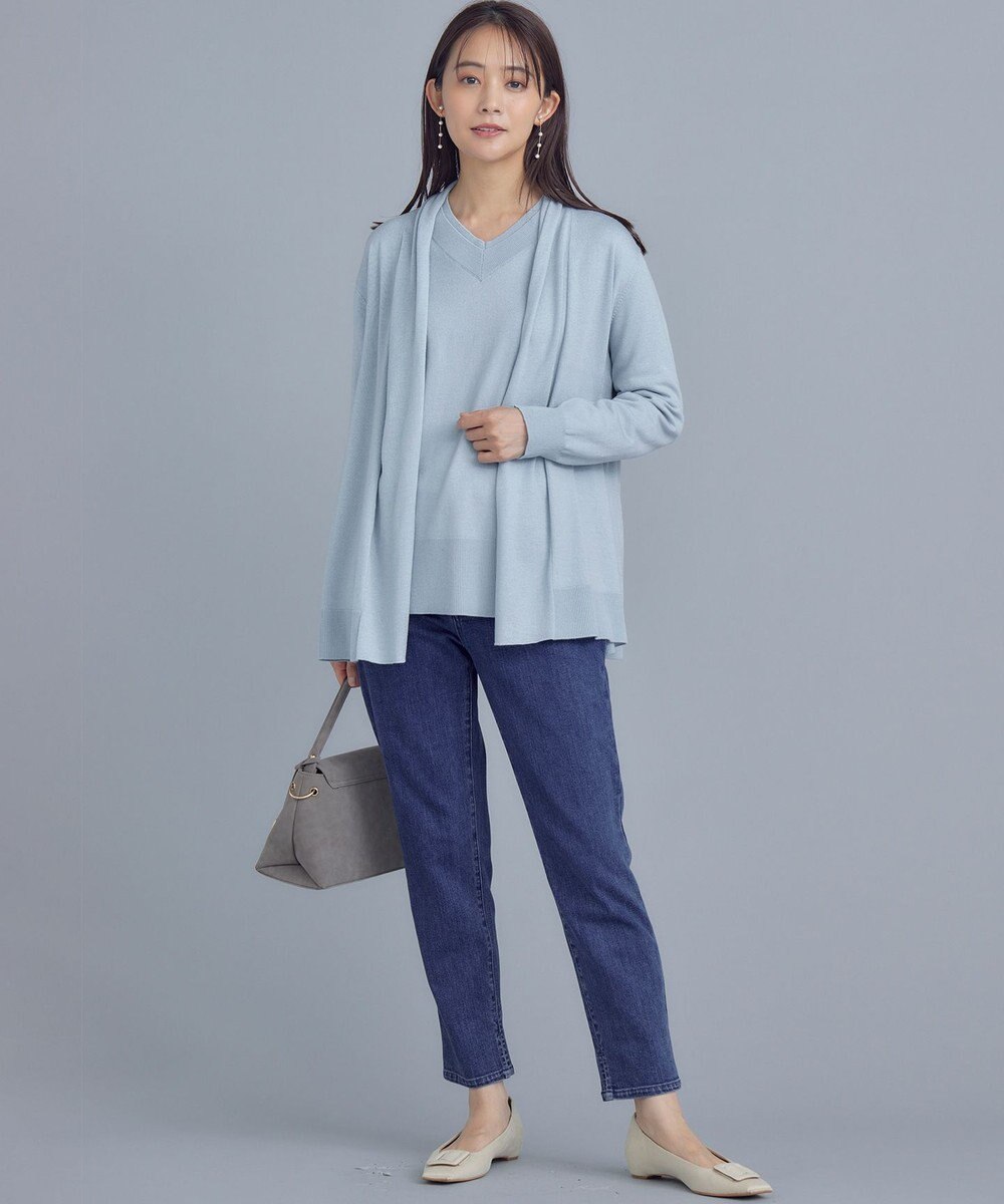 組曲 L 【WEB限定】セミウーステッド ニットカーディガン 