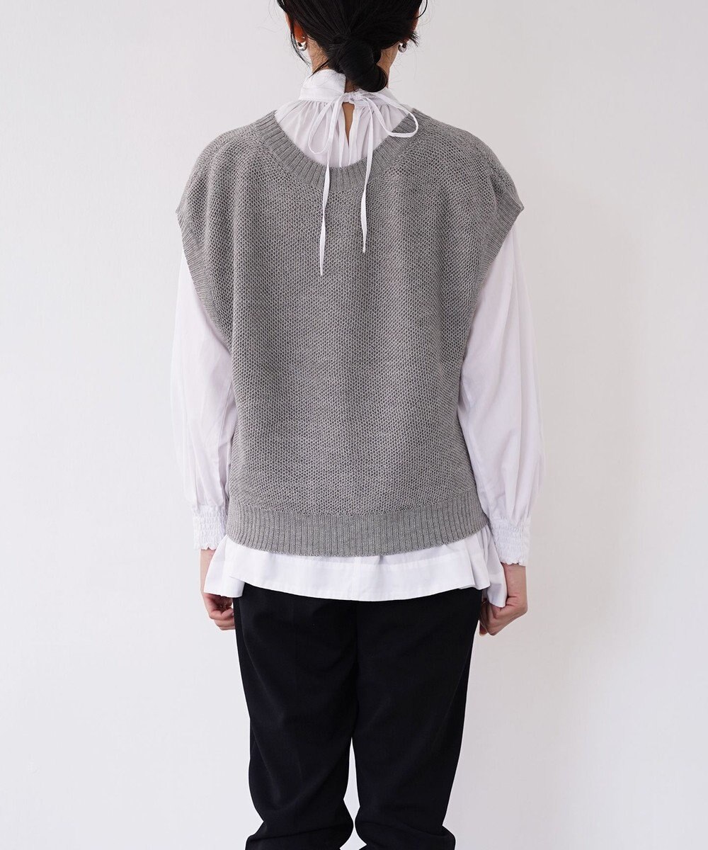 TOQUE 〈大草直子さんアドバイザー〉ベビーアルパカ×シルクハニカムニットフレンチトップス 