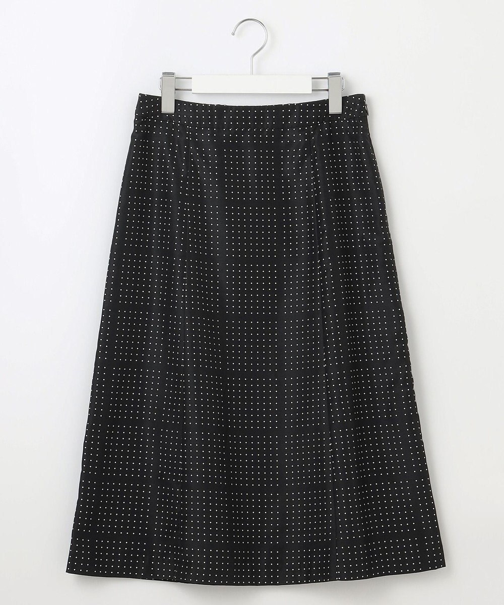 J.PRESS LADIES L 【洗える】ブロックドットプリント フレアー スカート 