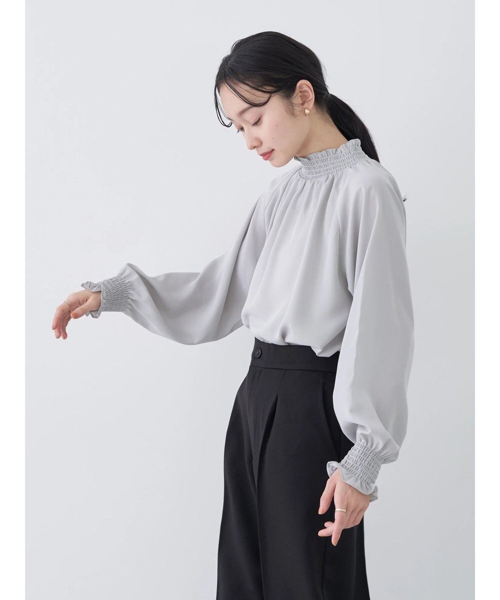 earth music&ecology シャーリングネックブラウス 