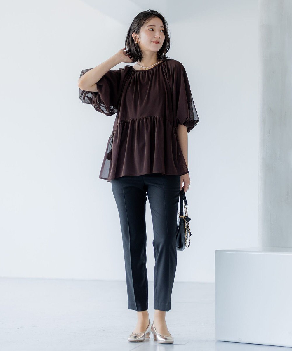 組曲 【WEB限定】T/Rツイルストレッチ テーパードパンツ 