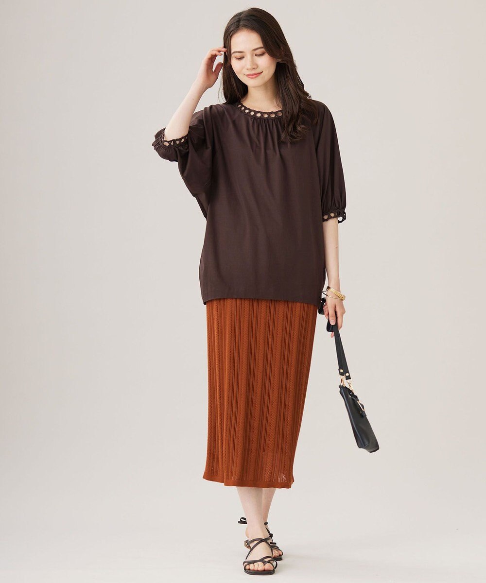 自由区 【洗える】コード刺繍 カットソー 