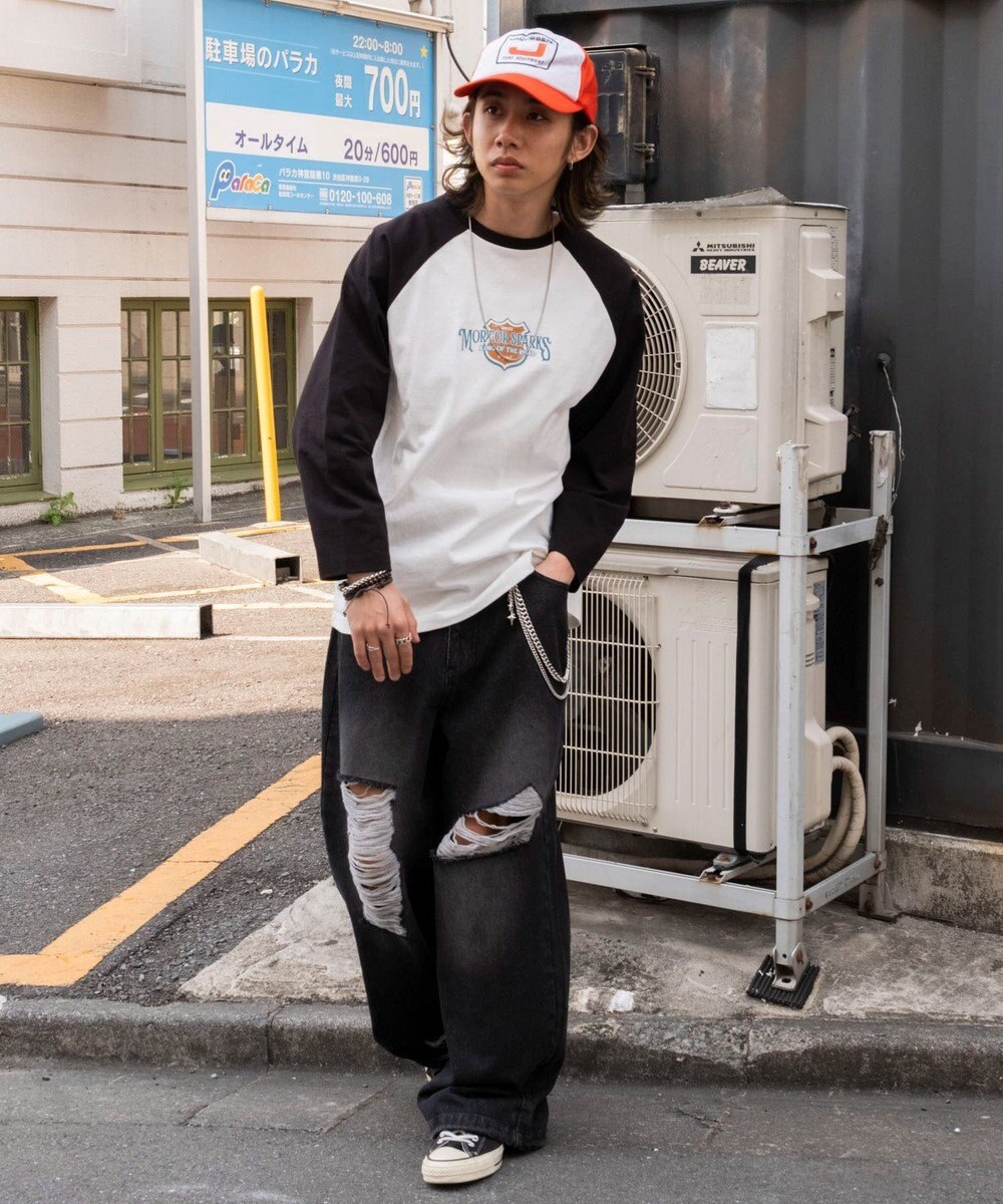 WEGO スーパーバギーダメージデニムパンツ 