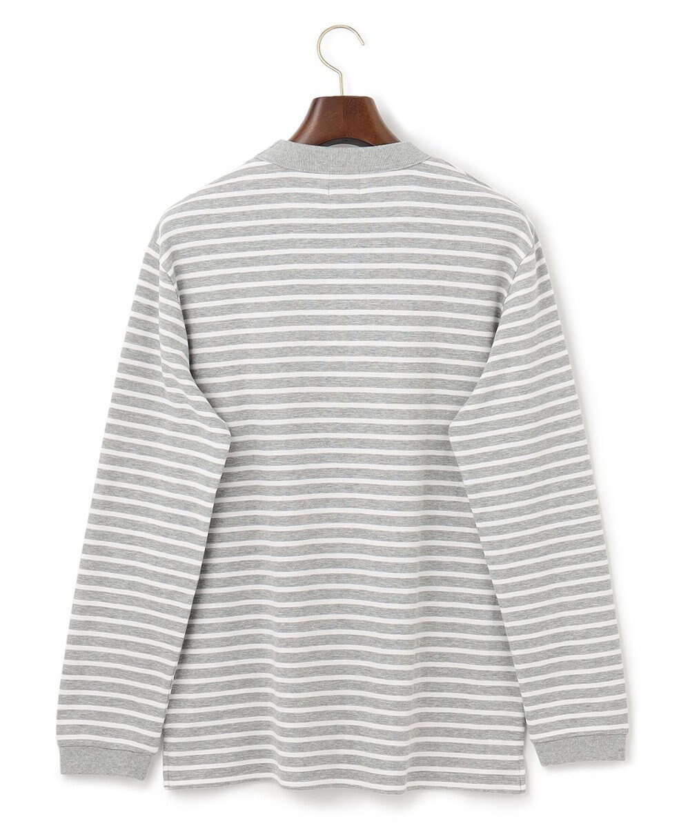 J.PRESS MEN ワッフルボーダー ロングTシャツ 