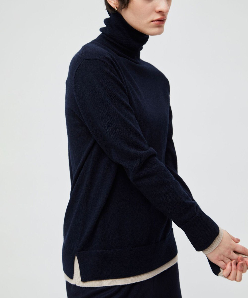 BEIGE， 【洗える】POMPE / ウールカシミヤタートルネックニット 