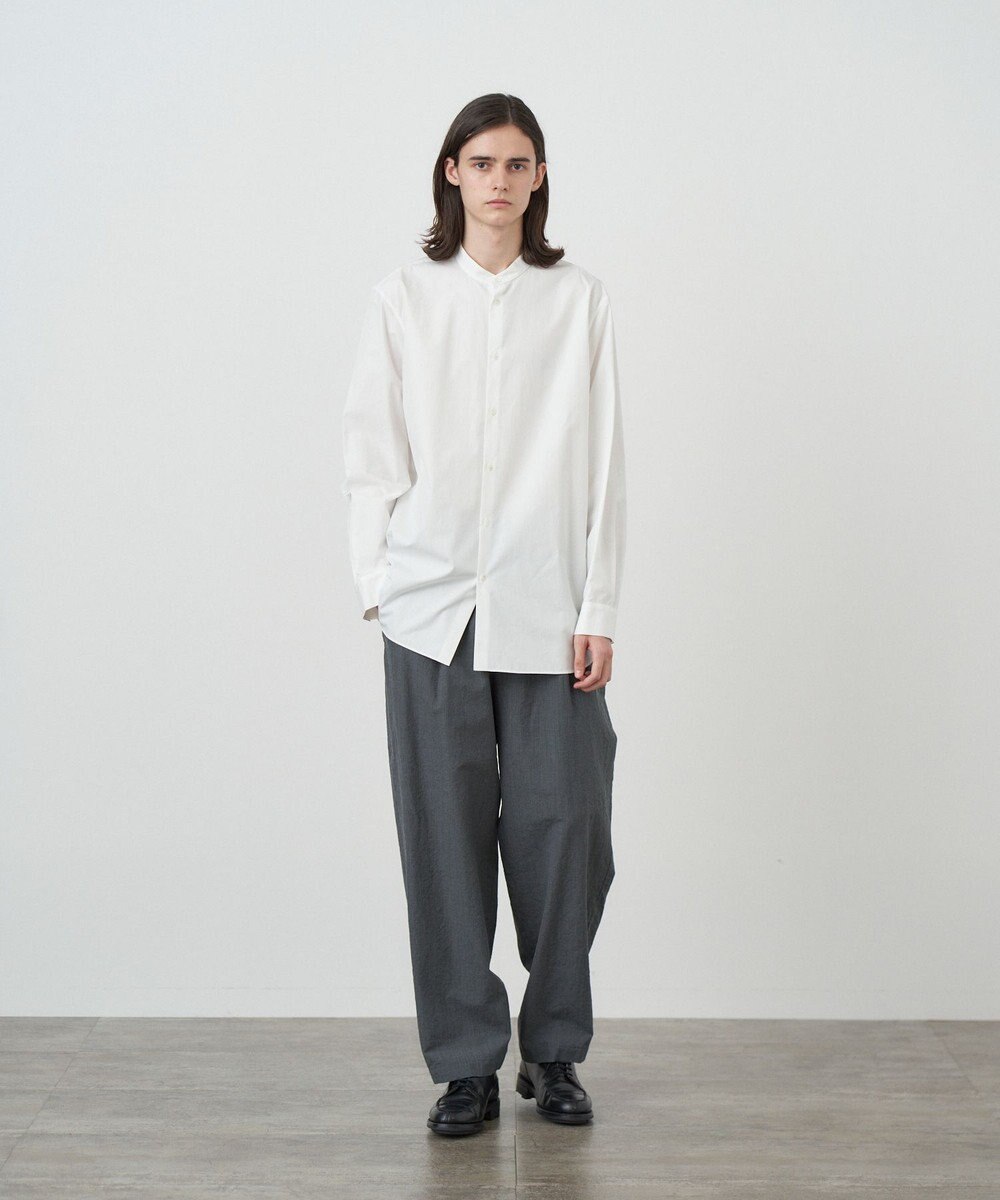 ATON SUVIN BROAD | バンドカラーシャツ - UNISEX 