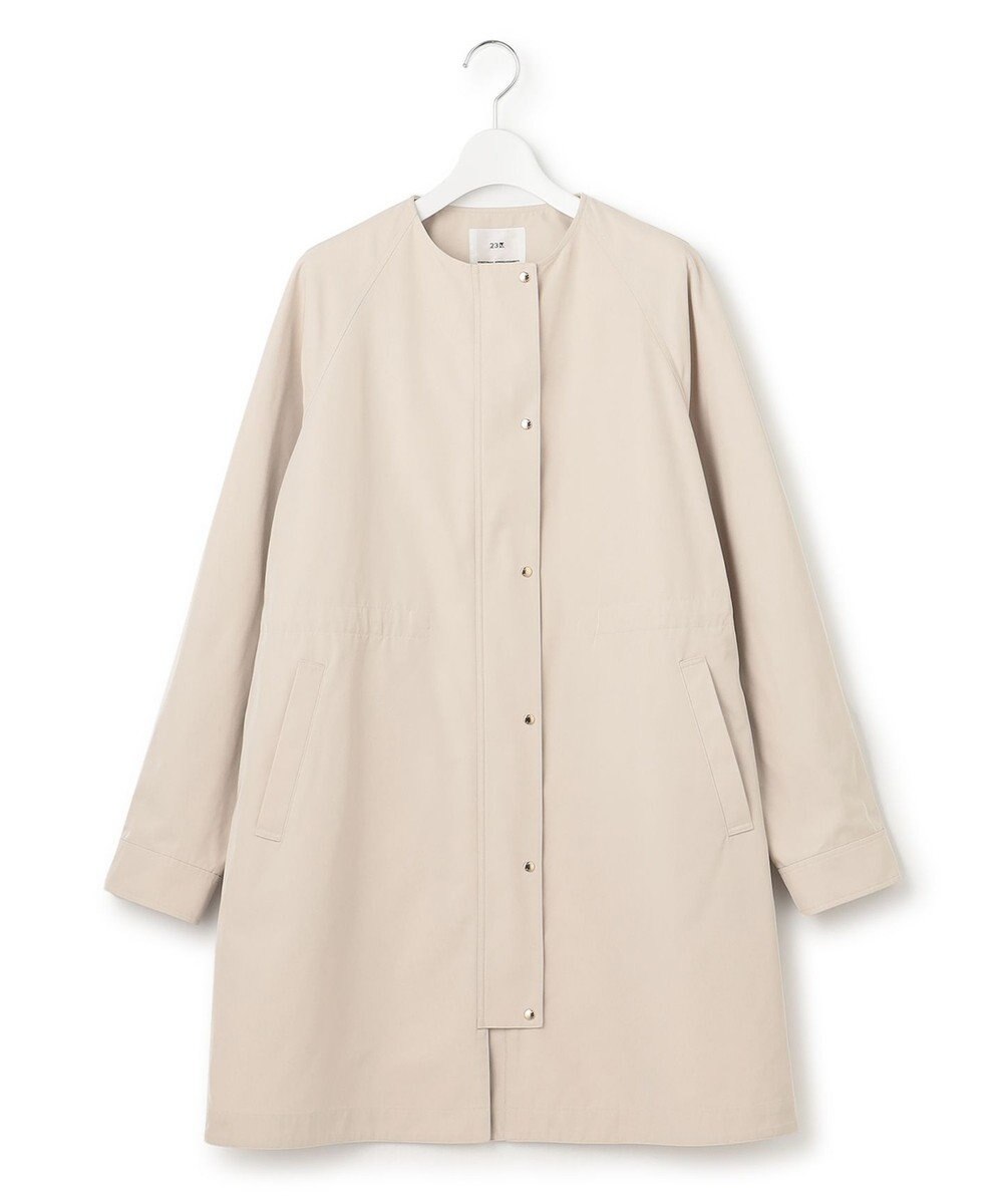 23区 【撥水加工】ライトツイル ノーカラーコート 