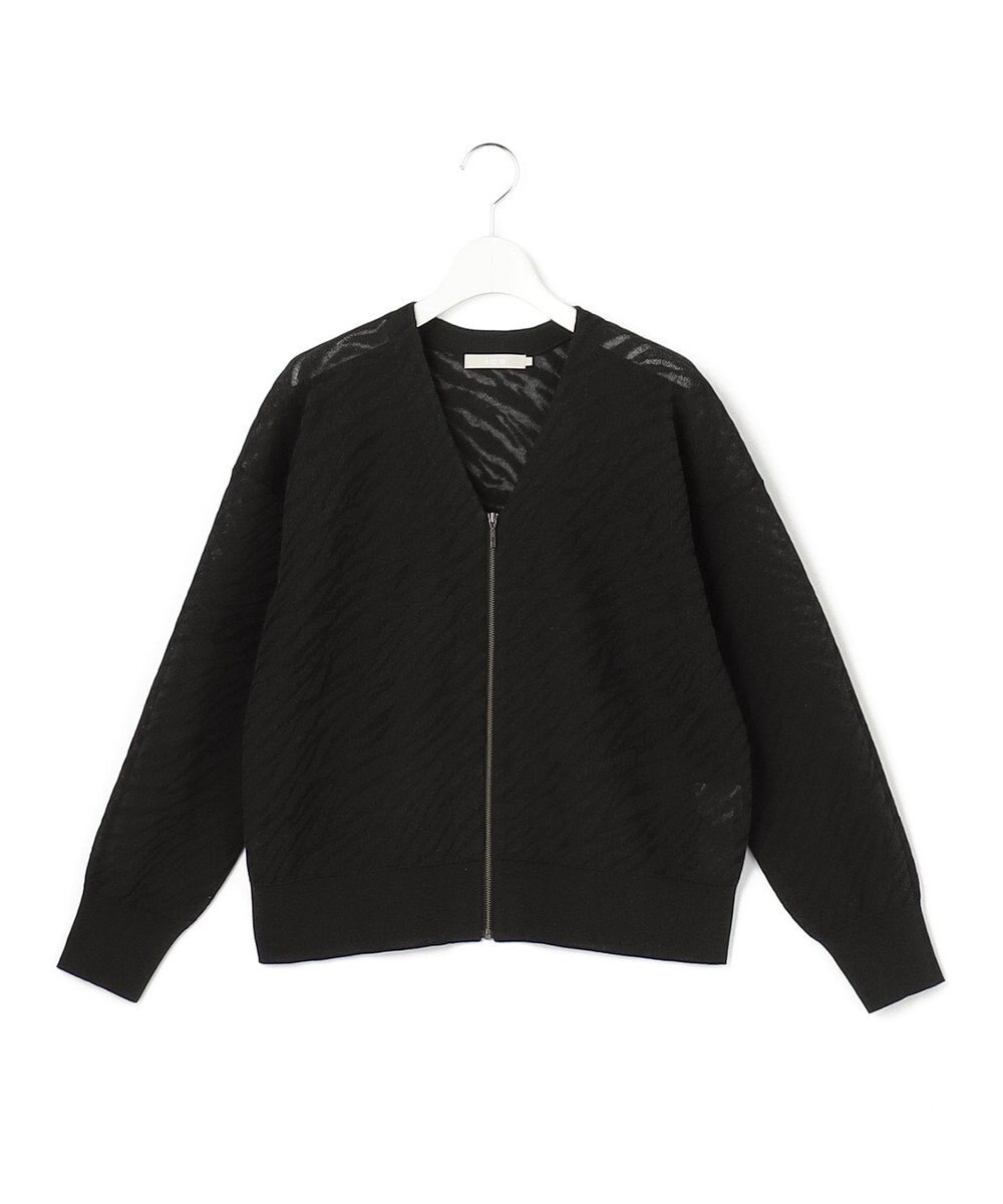 ICB L シアージャカード ニットブルゾン 