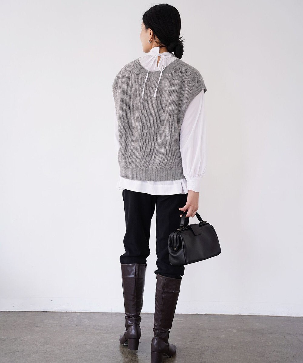 TOQUE 〈大草直子さんアドバイザー〉ベビーアルパカ×シルクハニカムニットフレンチトップス 